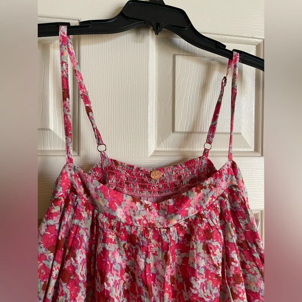 FP One Pink Floral Ruffle Top Large - Picture 3 of 7